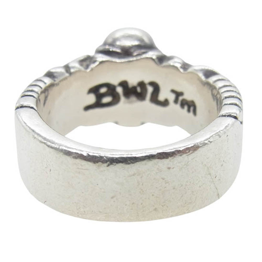 BILL WALL LEATHER ビルウォールレザー Small Ultimate Scull スモール アルティメット スカル リング w/ストーンアイ シルバー系 パープル系 17号【中古】