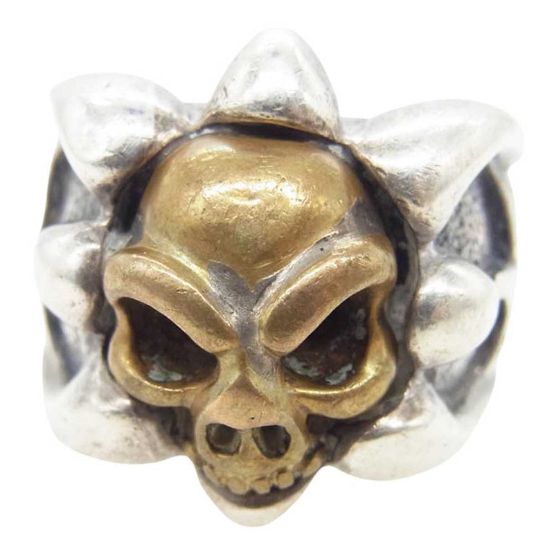 BILL WALL LEATHER ビルウォールレザー トライバル バンド ブロンズ スカル リング シルバー系 21号【中古】