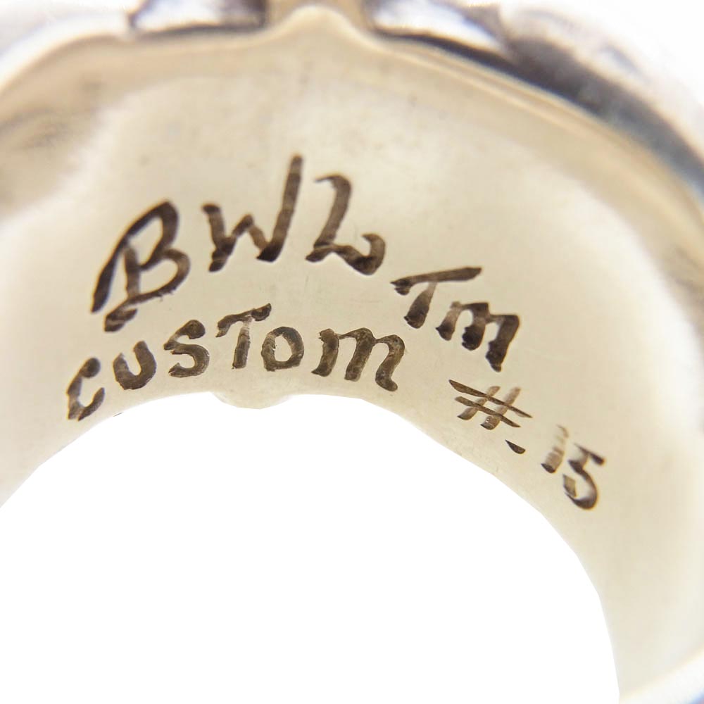 BILL WALL LEATHER ビルウォールレザー トライバル バンド ブロンズ スカル リング シルバー系 21号【中古】