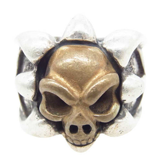 BILL WALL LEATHER ビルウォールレザー トライバル バンド ブロンズ スカル リング シルバー系 18号【中古】