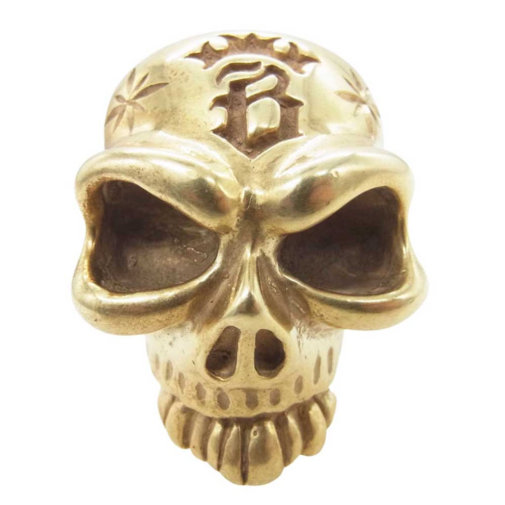 BILL WALL LEATHER ビルウォールレザー Master Half Skull 20周年 マスターハーフスカル リング w/ ゴールドコーティング スターリングシルバー ゴールド系 19号【中古】
