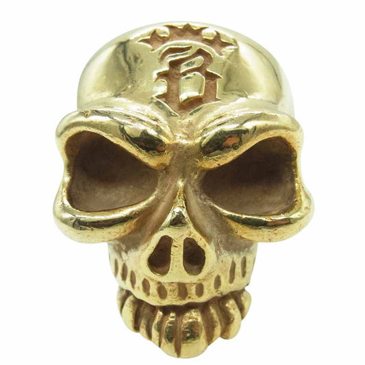 BILL WALL LEATHER ビルウォールレザー Master Half Skull 20周年 マスターハーフスカル リング w/ ゴールドコーティング スターリングシルバー ゴールド系 22号【中古】