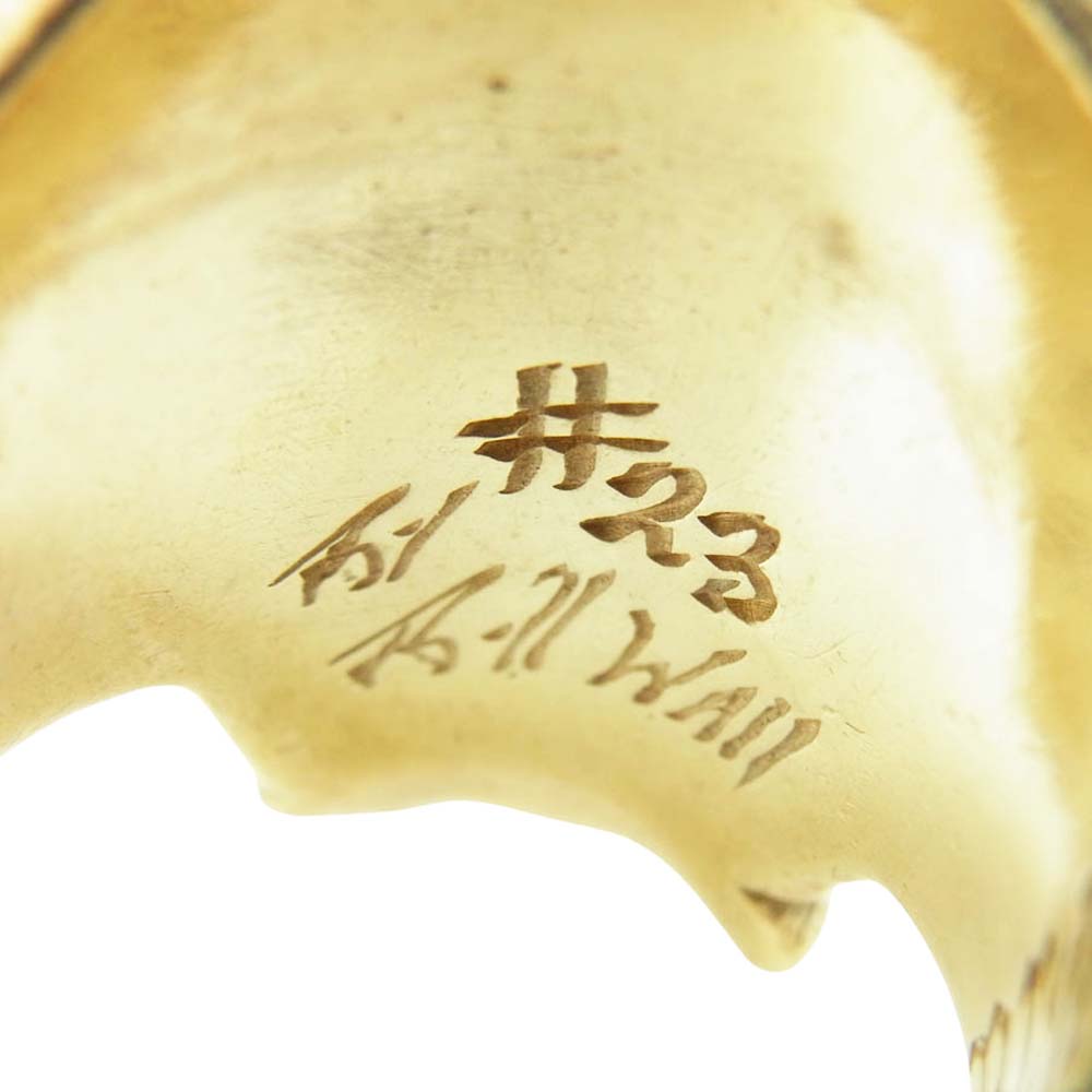 BILL WALL LEATHER ビルウォールレザー Master Half Skull 20周年 マスターハーフスカル リング w/ ゴールドコーティング スターリングシルバー ゴールド系 22号【中古】