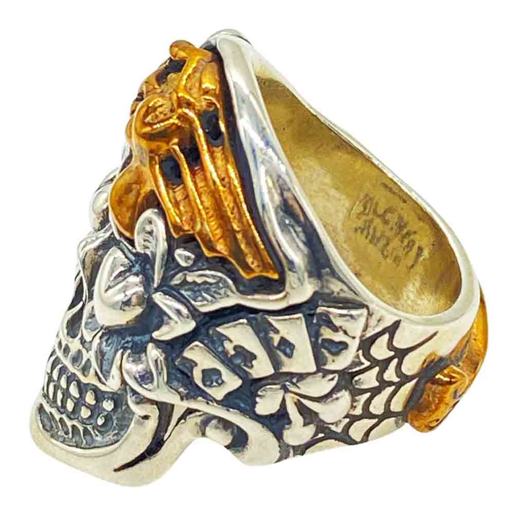 BILL WALL LEATHER ビルウォールレザー Jeff Decker BLUE EYED DEVILS Collections ジェフデッカー スカル リング シルバー系 16.5号【中古】