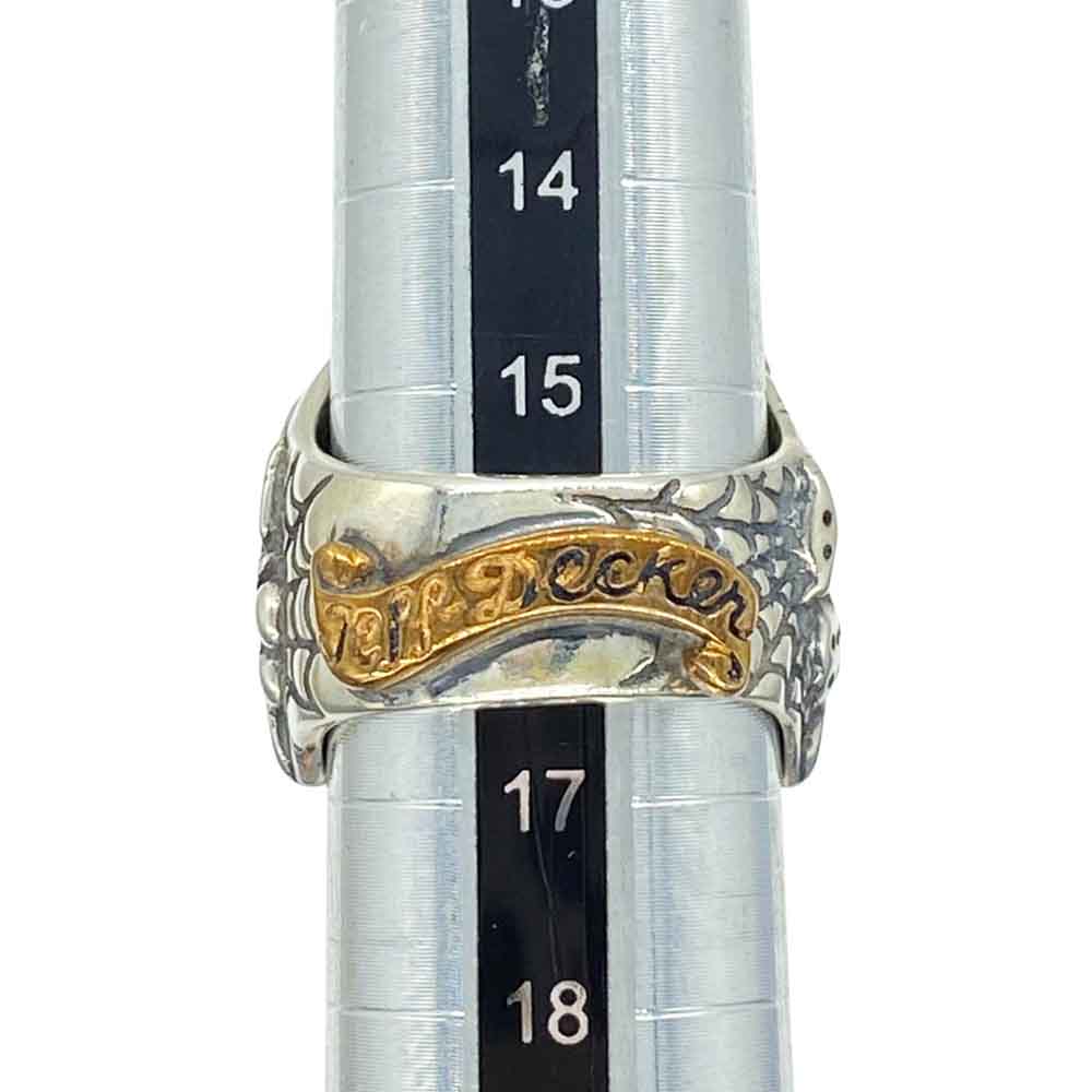 BILL WALL LEATHER ビルウォールレザー Jeff Decker BLUE EYED DEVILS Collections ジェフデッカー スカル リング シルバー系 16.5号【中古】
