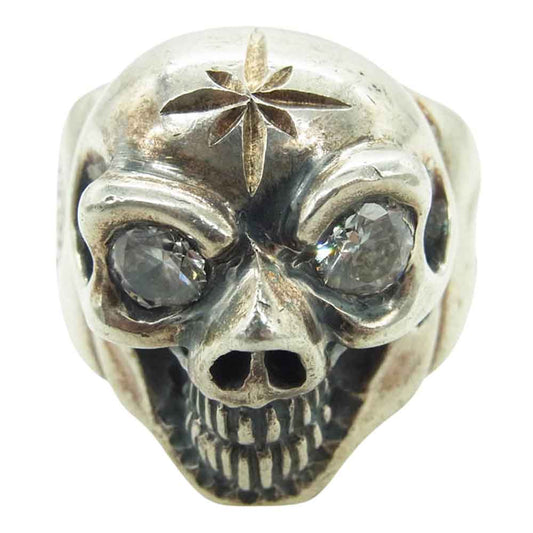 BILL WALL LEATHER ビルウォールレザー ラージ グッドラックスカルリング w/ ストーンアイ 21号【中古】