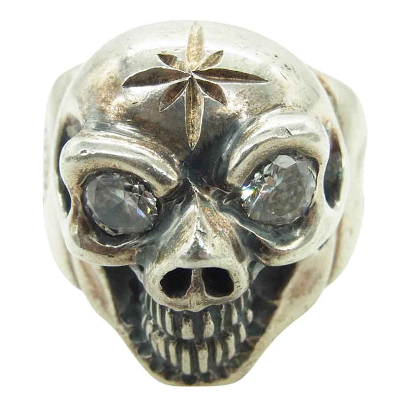 BILL WALL LEATHER ビルウォールレザー ラージ グッドラックスカルリング w/ ストーンアイ 21号【中古】