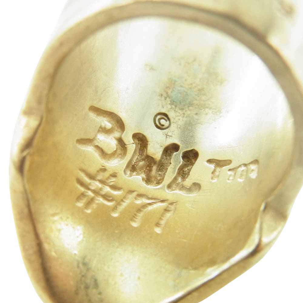 BILL WALL LEATHER ビルウォールレザー Master Skull マスタースカル リング ゴールドコーティング スターリングシルバー ゴールド系 21号【中古】
