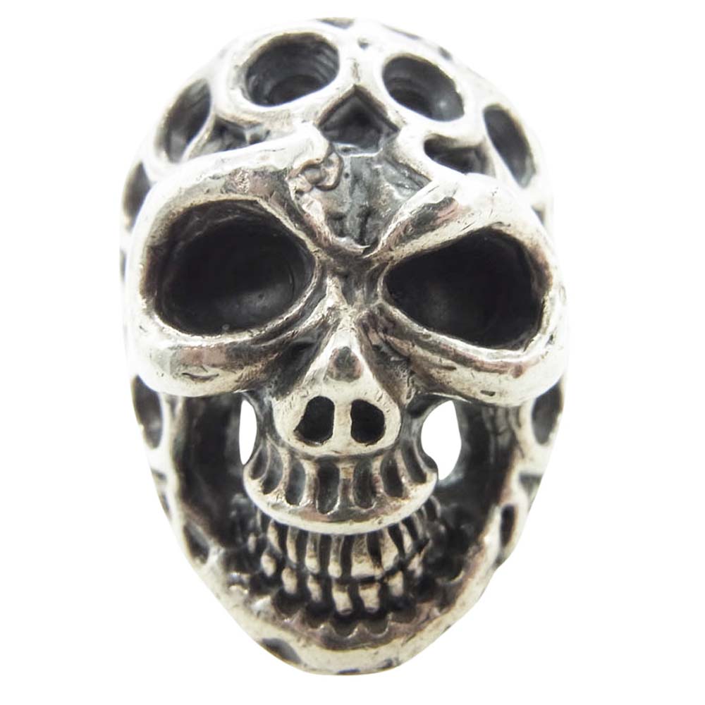 BILL WALL LEATHER ビルウォールレザー MEDIUM Master Skull ミディアム マスタースカル リング w/ホール シルバー系 14.5号【中古】