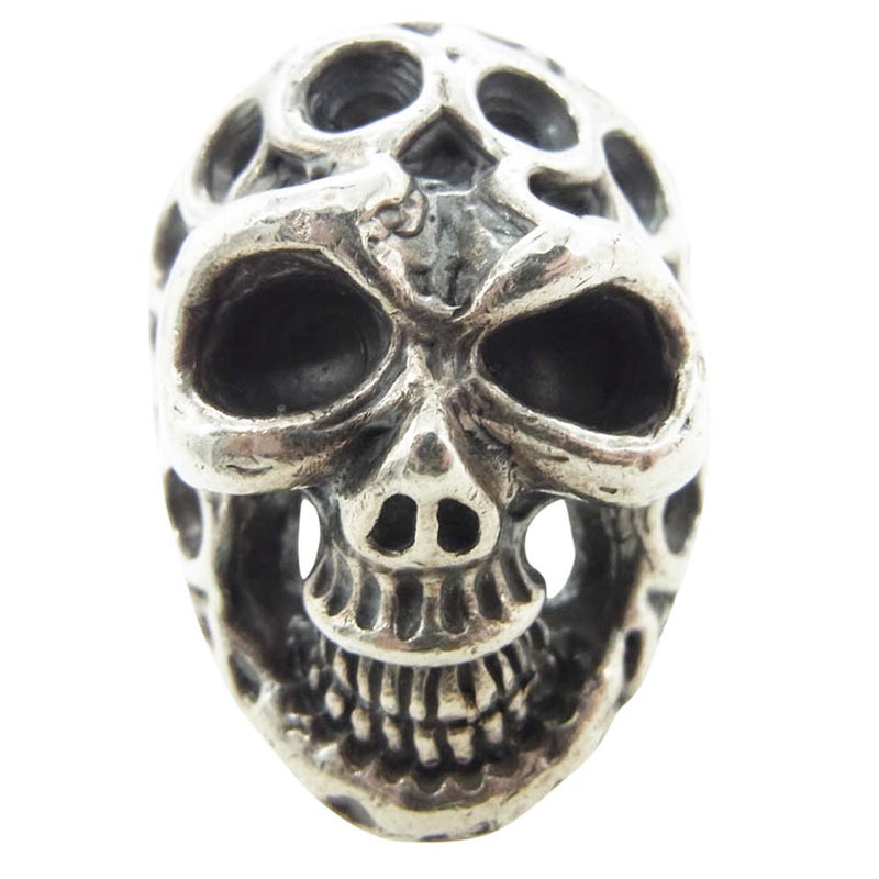 BILL WALL LEATHER ビルウォールレザー MEDIUM Master Skull ミディアム マスタースカル リング w/ホール シルバー系 14.5号【中古】