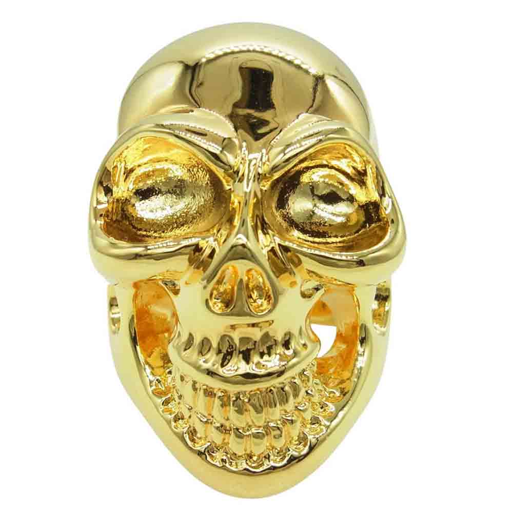BILL WALL LEATHER ビルウォールレザー Master Skull マスタースカルリング w/ゴールドコーティング スターリングシルバー ゴールド系 14.5号【中古】