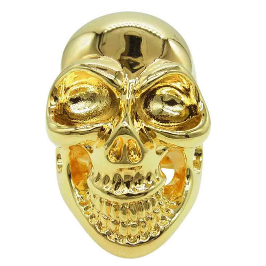 BILL WALL LEATHER ビルウォールレザー Master Skull マスタースカルリング w/ゴールドコーティング スターリングシルバー ゴールド系 14.5号【中古】