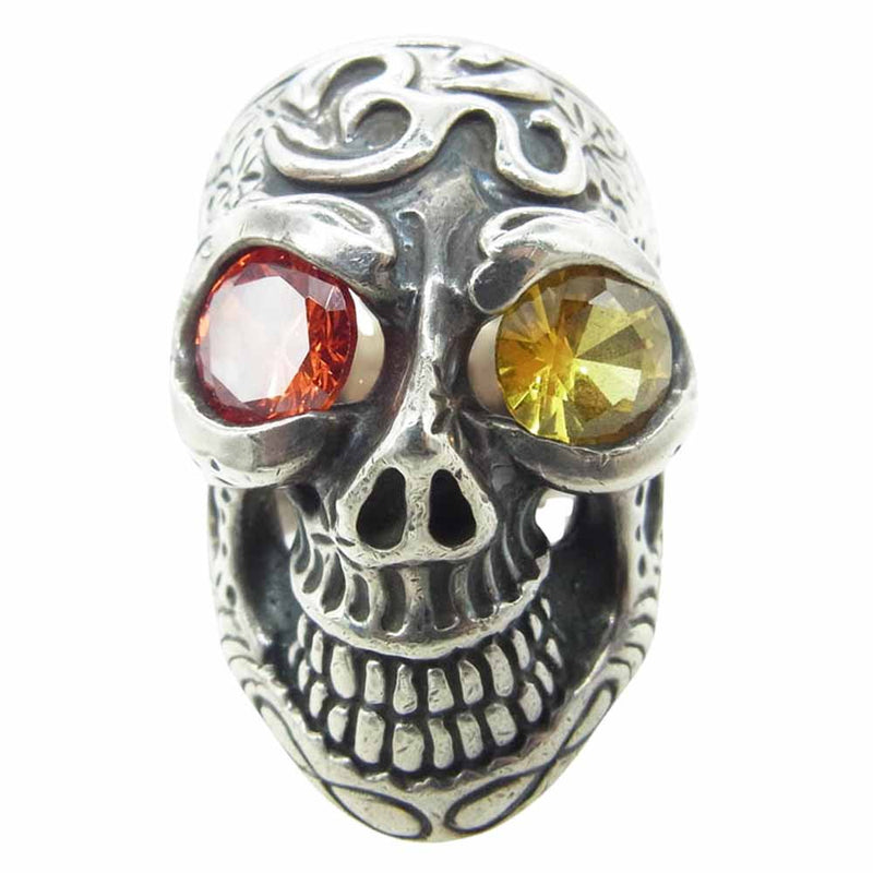 BILL WALL LEATHER ビルウォールレザー Master Skull Star マスタースカル スター リング w/オッドアイ ストーンアイ シルバー系 17号【中古】