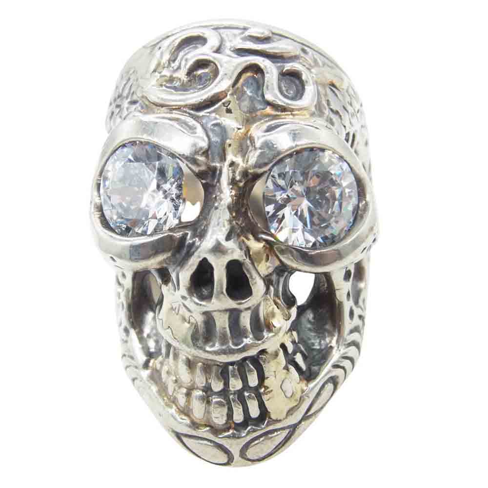 BILL WALL LEATHER ビルウォールレザー Master Skull マスター スカルリング w/ストーンアイ シルバー系 15.5号【中古】