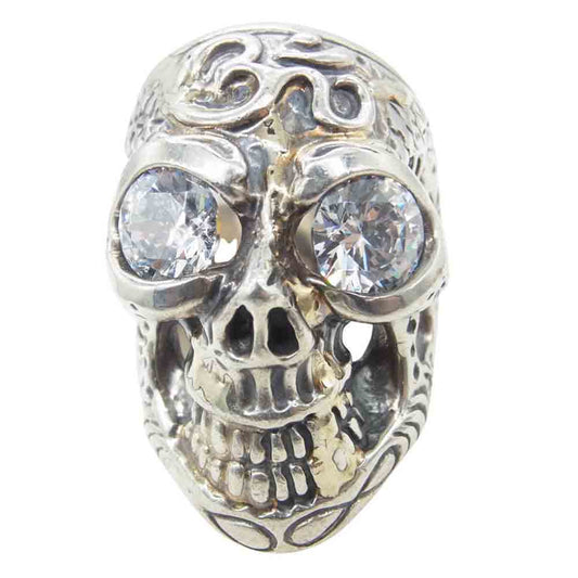 BILL WALL LEATHER ビルウォールレザー Master Skull マスター スカルリング w/ストーンアイ シルバー系 15.5号【中古】