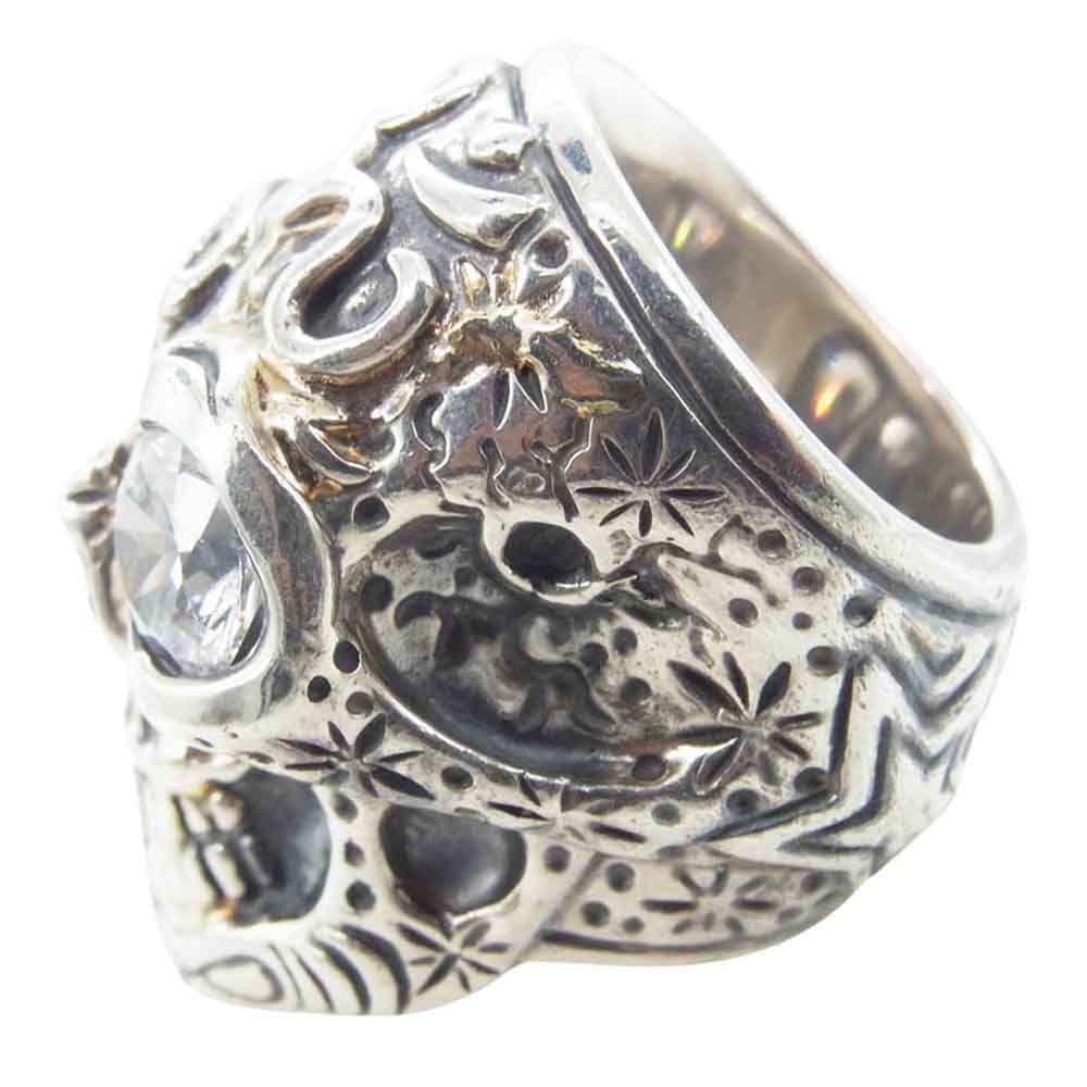 BILL WALL LEATHER ビルウォールレザー Master Skull マスター スカルリング w/ストーンアイ シルバー系 15.5号【中古】
