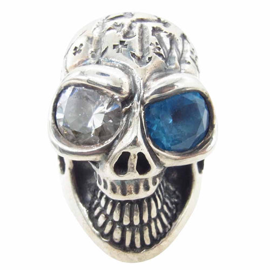 BILL WALL LEATHER ビルウォールレザー FTW Master Skull マスタースカル リング w/オッドアイ ストーンアイ シルバー系 23号【中古】