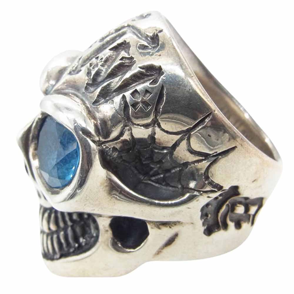 BILL WALL LEATHER ビルウォールレザー FTW Master Skull マスタースカル リング w/オッドアイ ストーンアイ シルバー系 23号【中古】