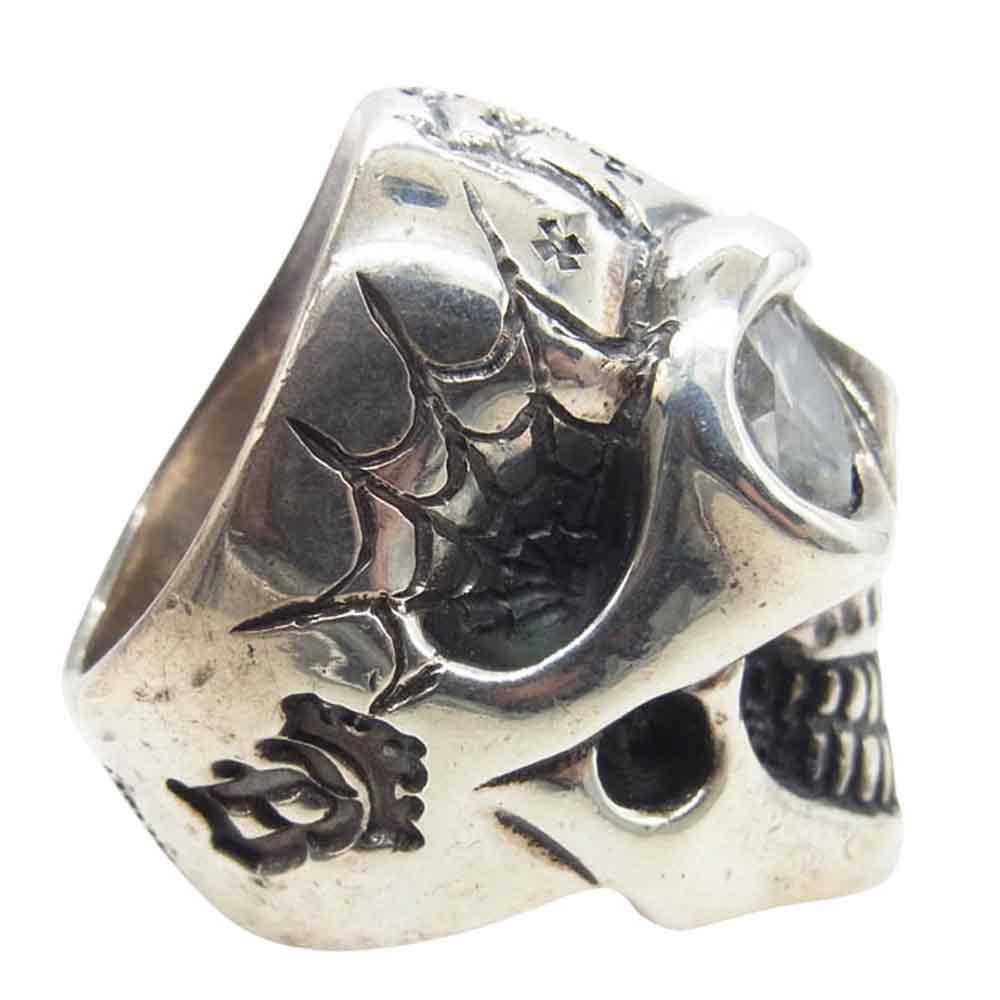 BILL WALL LEATHER ビルウォールレザー FTW Master Skull マスタースカル リング w/オッドアイ ストーンアイ シルバー系 23号【中古】