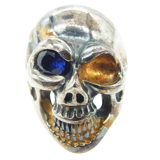 BILL WALL LEATHER ビルウォールレザー Medium Master Skull ミディアム マスター スカル リング w/1ストーンアイ 18Kゴールドサダー 18.5号【中古】