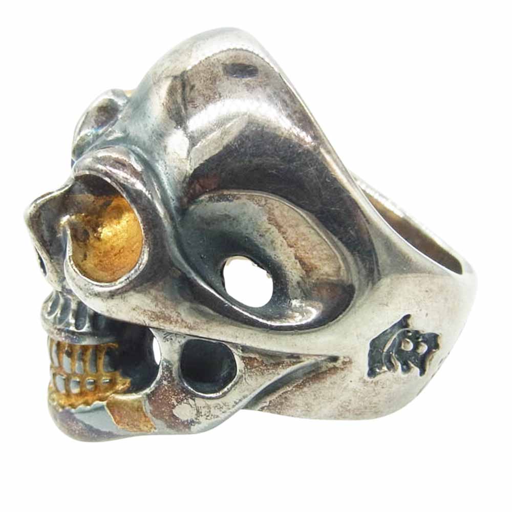 BILL WALL LEATHER ビルウォールレザー Medium Master Skull ミディアム マスター スカル リング w/1ストーンアイ 18Kゴールドサダー 18.5号【中古】