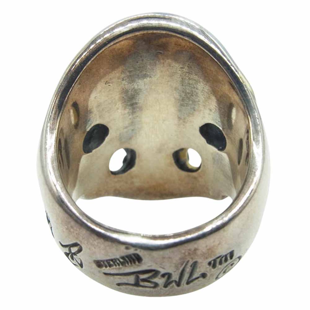 BILL WALL LEATHER ビルウォールレザー Medium Master Skull ミディアム マスター スカル リング w/1ストーンアイ 18Kゴールドサダー 18.5号【中古】
