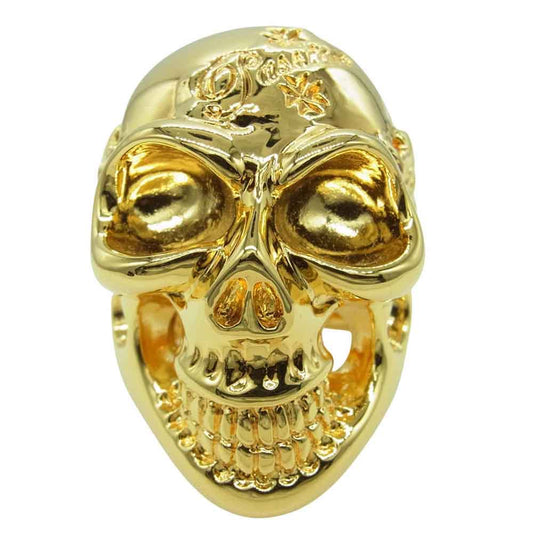 BILL WALL LEATHER ビルウォールレザー Master Skull マスタースカルリング w/スパイダーウェブ ゴールドコーティング スターリングシルバー ゴールド系 21.5号【中古】