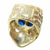 BILL WALL LEATHER ビルウォールレザー Master Skul グラフィティ デーモン マスター スカル リング w/ブルーストーン ゴールドコーティング スターリングシルバー ゴールド系 ブルー系 17号【中古】