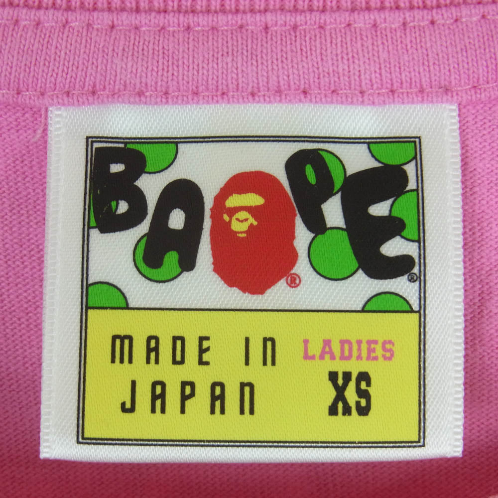 A BATHING APE アベイシングエイプ BATHING APE STER ロゴ 半袖 Tシャツ コットン 日本製 ピンク系 XS4【中古】