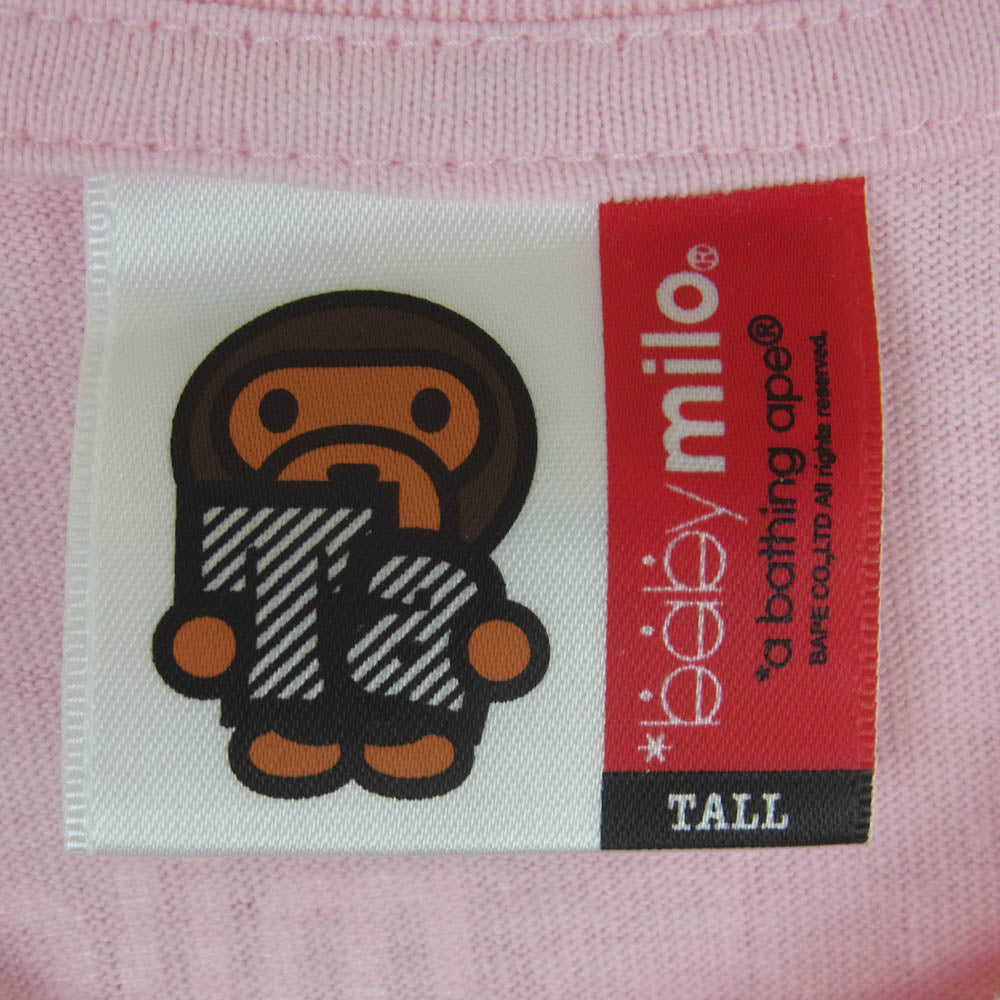 A BATHING APE アベイシングエイプ BABY MILO プリント 半袖 Tシャツ コットン 日本製 ピンク系 TALL4【中古】