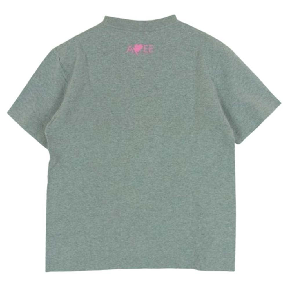 A BATHING APE アベイシングエイプ APEE ロゴ プリント 半袖 Tシャツ コットン 日本製 グレー系 S4【中古】