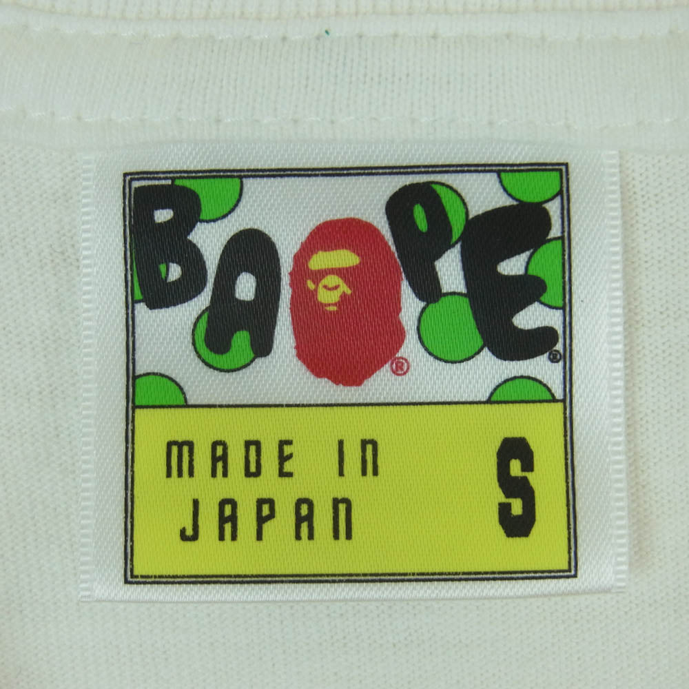 A BATHING APE アベイシングエイプ BABY MILO 桜 プリント 半袖 Tシャツ コットン 日本製 ホワイト系 S5【中古】