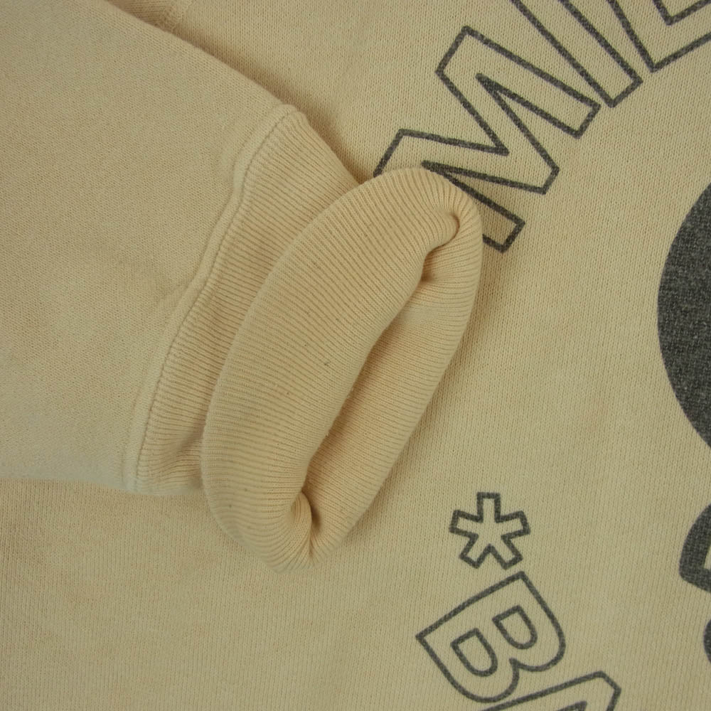 A BATHING APE アベイシングエイプ MILO STORE BABY MILO ソルジャー プリント クルーネック スウェット トレーナー ベージュ系 XS【中古】