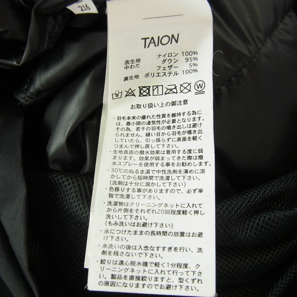 5351プール オム 0243-00-00000 TAION タイオン ダウンベスト インナーダウンベスト付き 3WAY ハイブリット コート ブラック系 M【中古】