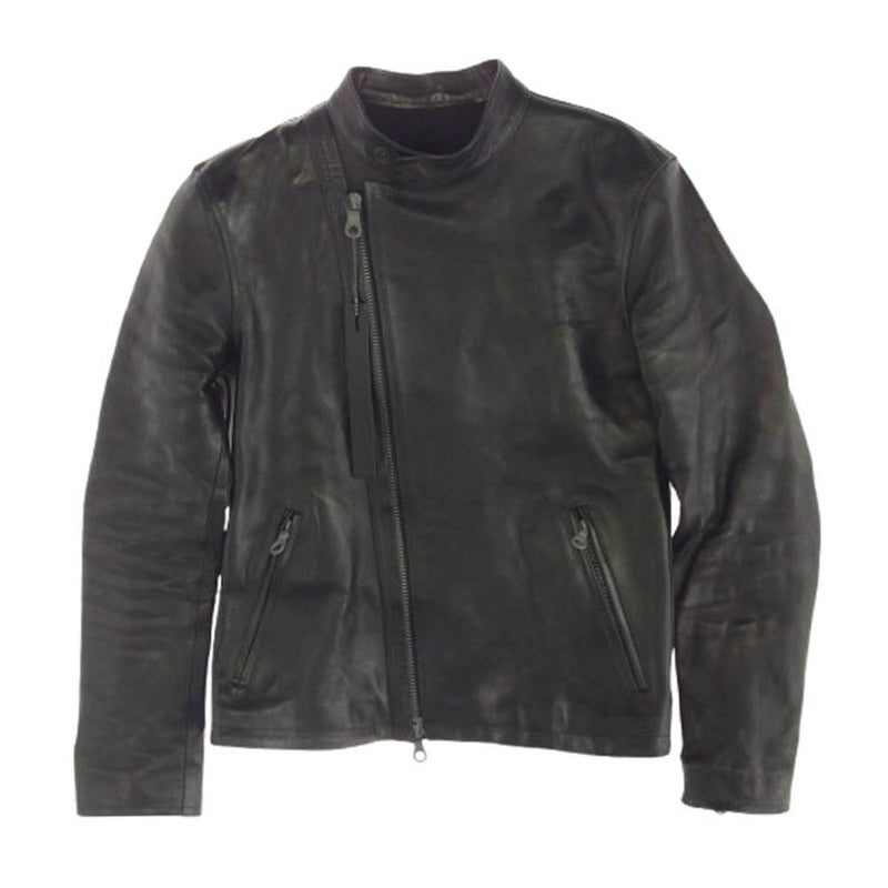 ISAMUKATAYAMA BACKLASH イサムカタヤマバックラッシュ 19AW 1839-01 イタリーホースバケッタ レザー セミダブル ライダース ジャケット ブラック系 S【中古】