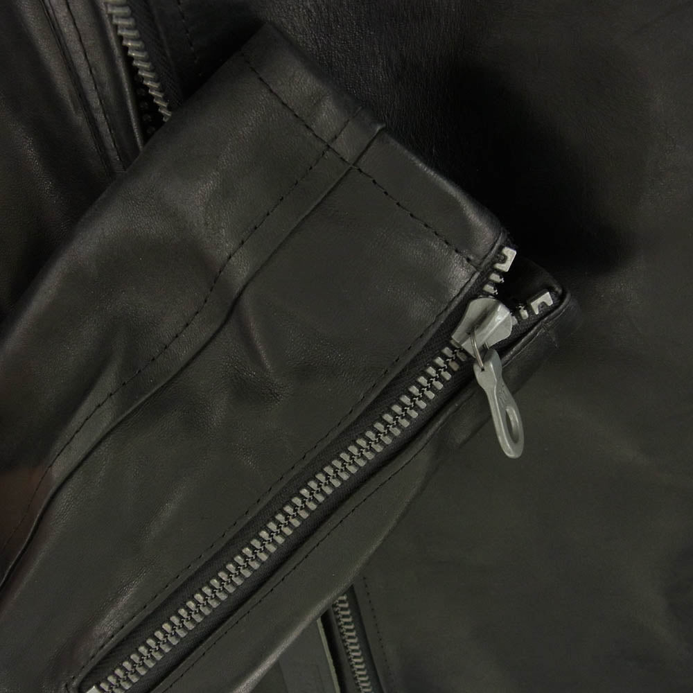 ISAMUKATAYAMA BACKLASH イサムカタヤマバックラッシュ 19AW 1839-01 イタリーホースバケッタ レザー セミダブル ライダース ジャケット ブラック系 S【中古】