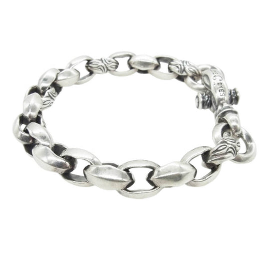 LONE ONES ロンワンズ カーヴド シルク リンクM プレーン サークル ブレスレット シルバー系【中古】