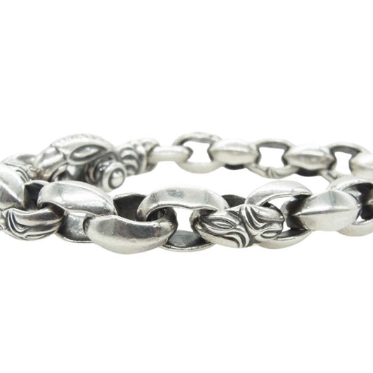 LONE ONES ロンワンズ カーヴド シルク リンクM プレーン サークル ブレスレット シルバー系【中古】