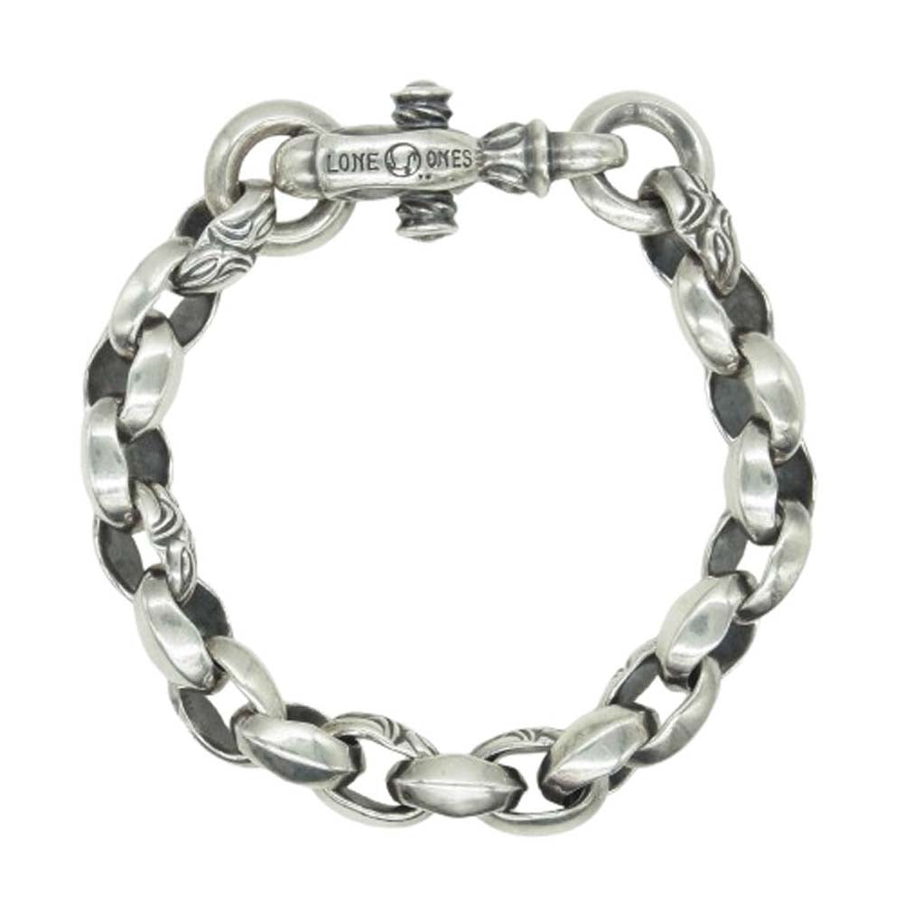 LONE ONES ロンワンズ カーヴド シルク リンクM プレーン サークル ブレスレット シルバー系【中古】