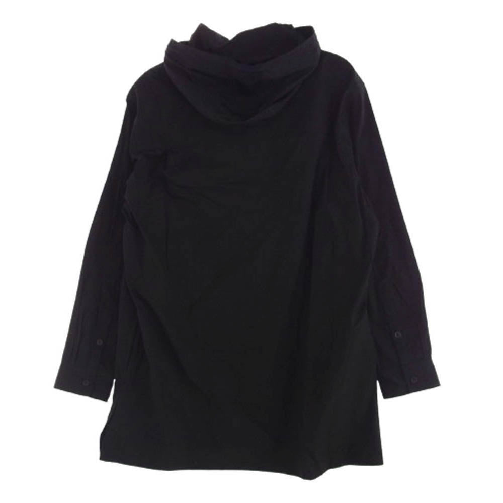 Yohji Yamamoto ヨウジヤマモト 24SS GS-B03-001-2 GroundY グラウンドワイ COTTON BROAD DUFFLE HOODED SHIRT コットン ブロード ダッフルフード シャツ ブラック系 03【極上美品】【中古】