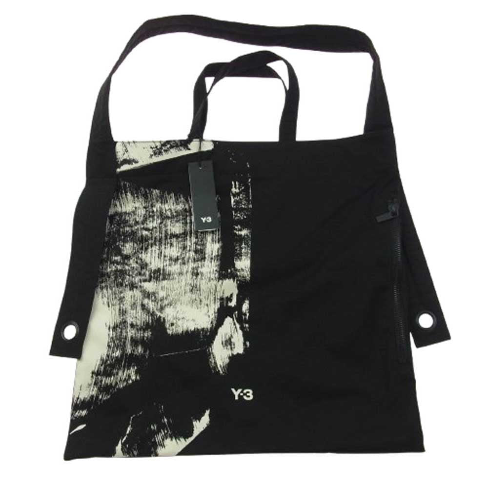 Y-3 Yohji Yamamoto ワイスリー ヨウジヤマモト IJ9872 AOP C BAG キャンバス グラフィックプリント クロスボディバッグ ショルダーバッグ トートバッグ ブラック系【極上美品】【中古】