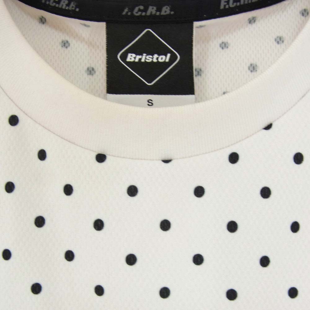 F.C.R.B. エフシーアールビー 21SS FCRB-210013 L/S TOP TOUR TEE ツアー ドット柄 長袖 Tシャツ ホワイト系 S【中古】
