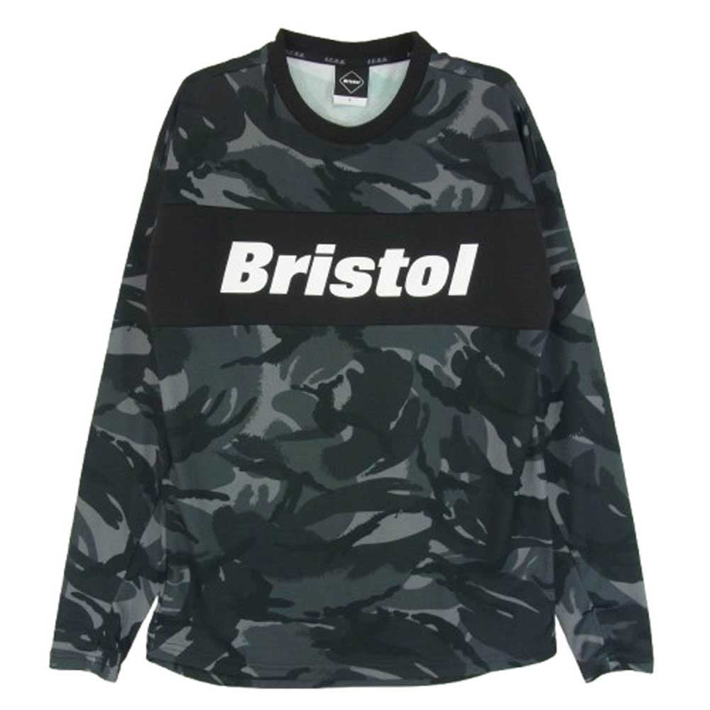 F.C.R.B. エフシーアールビー 22SS FCRB-220048 L/S TOP TOUR TEE ツアー カモフラ 迷彩柄 長袖 Tシャツ ブラック系 S【中古】