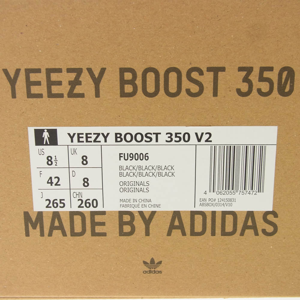 adidas アディダス FU9006 YEEZY Boost 350 V2 イージー ブースト ローカット スニーカー ブラック系 26.5cm【中古】