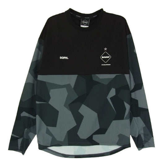 F.C.R.B. エフシーアールビー 20AW FCRB-202028 CAMOUFLAGE PRACTICE L/S TOP カモフラージュ プラクティス 迷彩柄 長袖 Tシャツ ブラック系 S【中古】