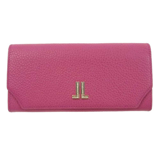 LANVIN ランバン 065-6803 ラブレー パース ロング ウォレット かぶせ長財布 ピンク系【新古品】【未使用】【中古】