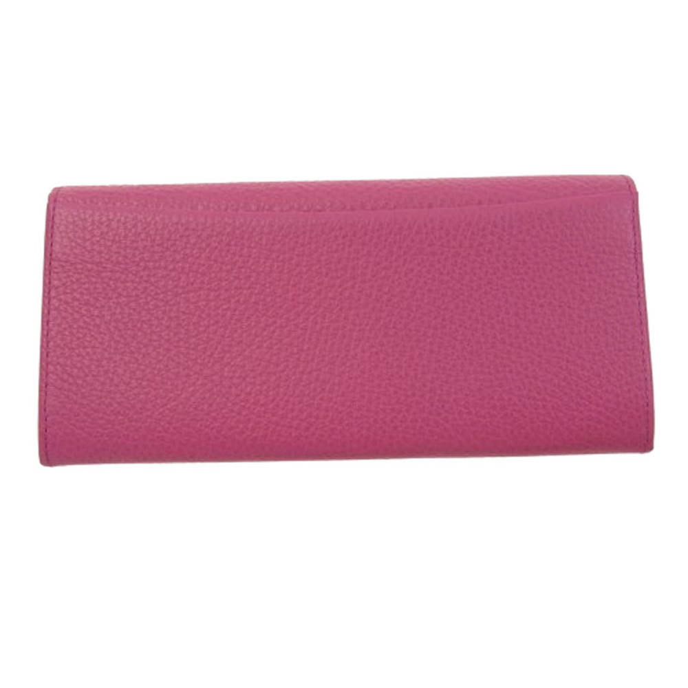 LANVIN ランバン 065-6803 ラブレー パース ロング ウォレット かぶせ長財布 ピンク系【新古品】【未使用】【中古】