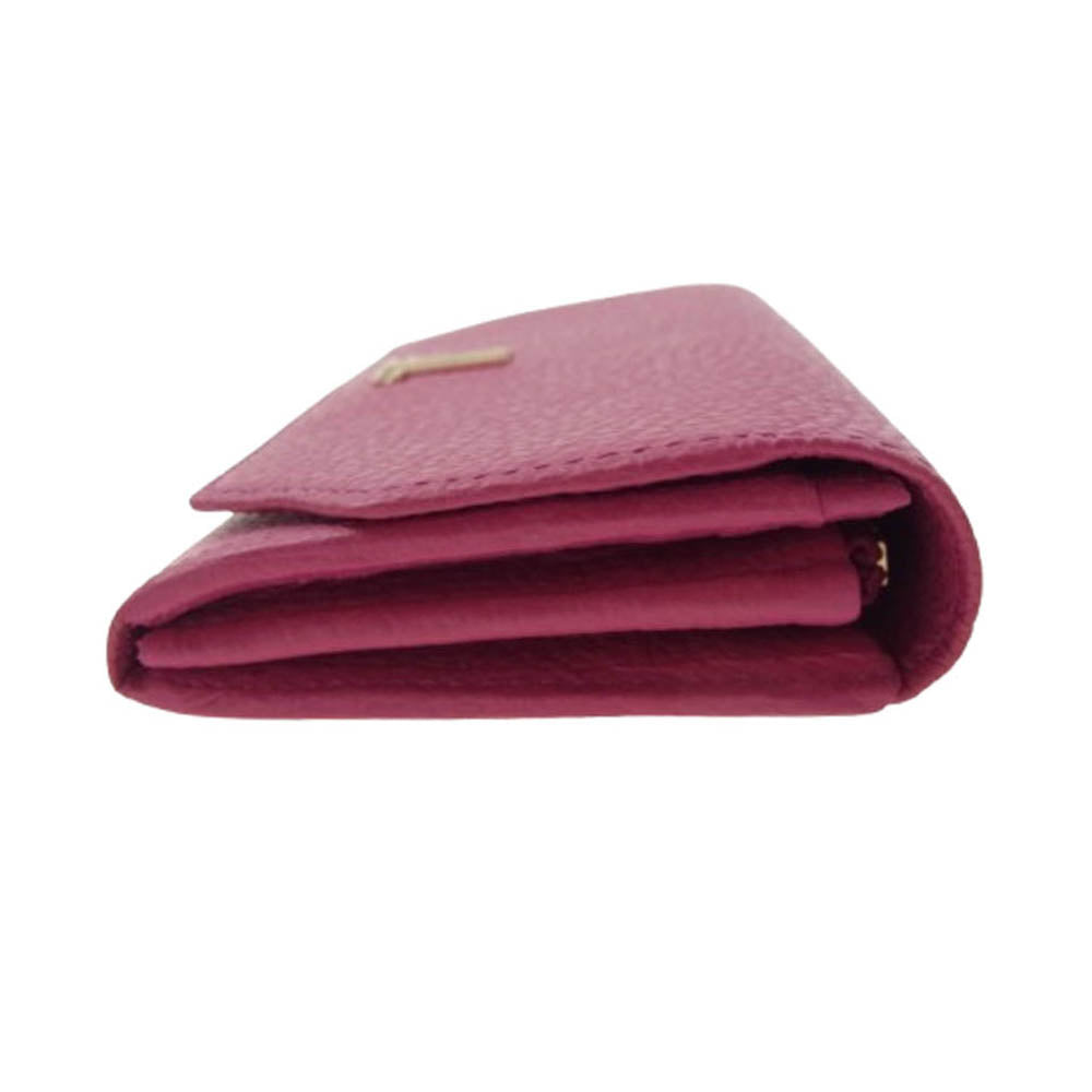 LANVIN ランバン 065-6803 ラブレー パース ロング ウォレット かぶせ長財布 ピンク系【新古品】【未使用】【中古】