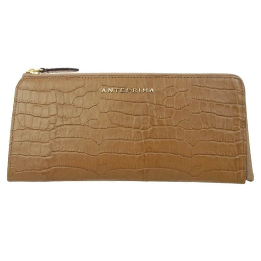 ANTEPRIMA アンテプリマ 10885 50 RAMPRING ランプリング クロコ型押し ラウンドファスナー ロング ウォレット 長財布 ブラウン系【新古品】【未使用】【中古】