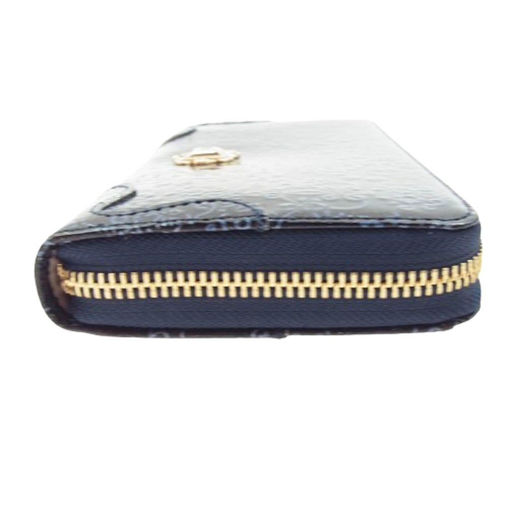 ANNA SUI アナスイ 317970-84 ルーミー ラウンドファスナー ロング ウォレット 総柄 長財布 ブルー系【新古品】【未使用】【中古】